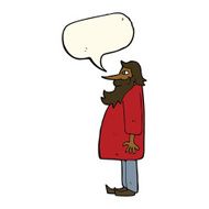 cartoon bearded old man with speech bubble N29