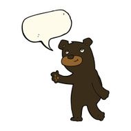 cute cartoon black bear with speech bubble N57