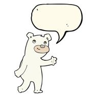 cute cartoon polar bear with speech bubble N58