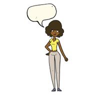 cartoon pretty woman with speech bubble N205