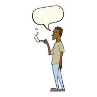 cartoon annoyed smoker with speech bubble N6