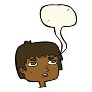 cartoon unhappy face with speech bubble N13