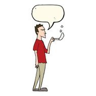 cartoon annoyed smoker with speech bubble N7