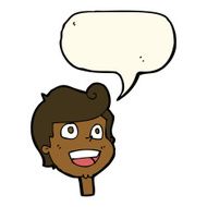 cartoon happy face with speech bubble N39