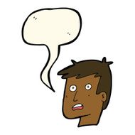 cartoon unhappy face with speech bubble N15