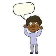 Cartoon happy boy with speech bubble N182