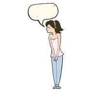 cartoon pretty woman with speech bubble N210