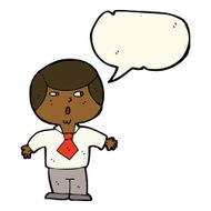 cartoon shocked boy with speech bubble N22