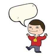 Cartoon happy boy with speech bubble N184