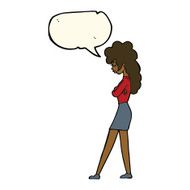 cartoon annoyed woman with speech bubble N141