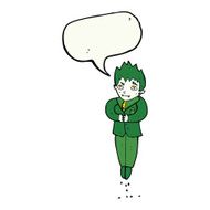 cartoon floating vampire with speech bubble N8
