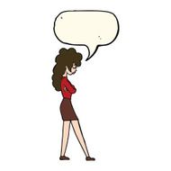 cartoon annoyed woman with speech bubble N142