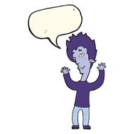 cartoon vampire man with speech bubble N91