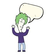 cartoon vampire man with speech bubble N92