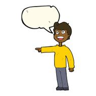 cartoon man pointing and laughing with speech bubble N22
