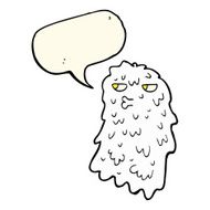 cartoon gross ghost with speech bubble N36