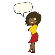 cartoon happy woman with speech bubble N193