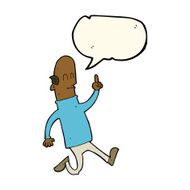 cartoon bald man with idea speech bubble N16
