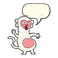 funny cartoon monkey with speech bubble N8