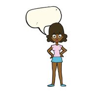 cartoon surprised woman with speech bubble N192