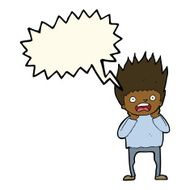 cartoon man panicking with speech bubble N43