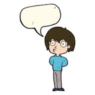 cartoon impressed boy with speech bubble N8