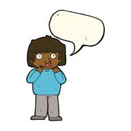 cartoon worried boy with speech bubble N23