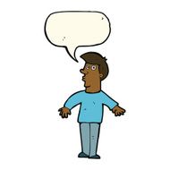 cartoon surprised man with speech bubble N107
