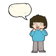 cartoon worried boy with speech bubble N24