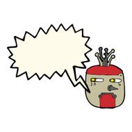 cartoon robot head with speech bubble N47