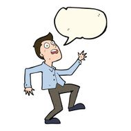 cartoon man panicking with speech bubble N46
