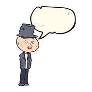 cartoon funny hobo man with speech bubble N8
