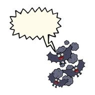 cartoon bats with speech bubble N4