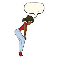 cartoon woman posing with speech bubble N22