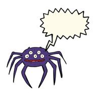 cartoon halloween spider with speech bubble N7