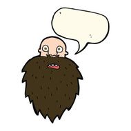 cartoon bearded man with speech bubble N38