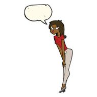 cartoon attractive girl with speech bubble N16
