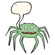 cartoon halloween spider with speech bubble N8