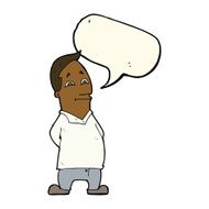 cartoon friendly man with speech bubble N14