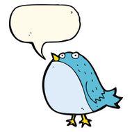 cartoon fat bird with speech bubble N27