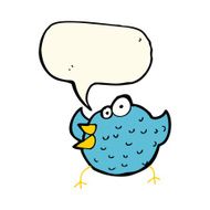 cartoon happy bird with speech bubble N28
