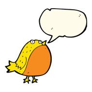 cartoon fat bird with speech bubble N28