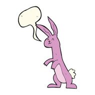 cartoon rabbit with speech bubble N71