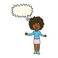 cartoon loud woman with speech bubble N6
