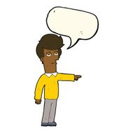 cartoon pointing man with speech bubble N59