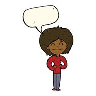 cartoon happy woman with speech bubble N197