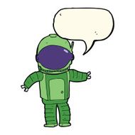 cartoon astronaut with speech bubble N95