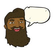 cartoon laughing bearded man with speech bubble N8