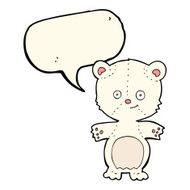 cartoon happy polar bear with speech bubble N8