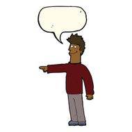 cartoon happy pointing man with speech bubble N15